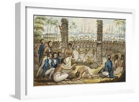 Captain Cook at the Island of Otaheite', from the Voyages of Captain Cook-Isaac Robert Cruikshank-Framed Giclee Print