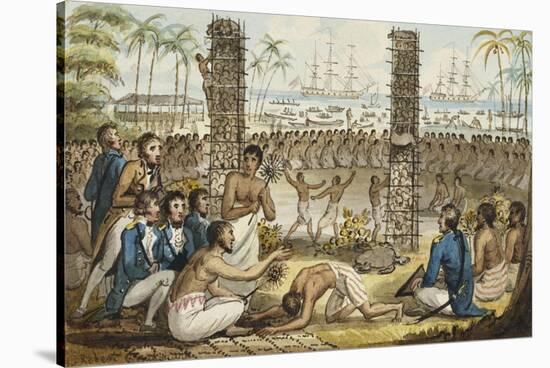 Captain Cook at the Island of Otaheite', from the Voyages of Captain Cook-Isaac Robert Cruikshank-Stretched Canvas