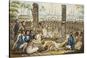 Captain Cook at the Island of Otaheite', from the Voyages of Captain Cook-Isaac Robert Cruikshank-Stretched Canvas