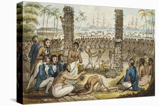 Captain Cook at the Island of Otaheite', from the Voyages of Captain Cook-Isaac Robert Cruikshank-Stretched Canvas