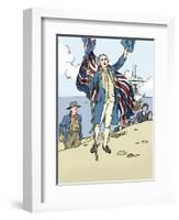 'Captain Cook Landing in Australia', 1912-Charles Robinson-Framed Giclee Print