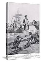 Captain Cook Landing in Tasmania, 1777, Illustration from 'Hutchinson's Story of the British…-Richard Caton Woodville-Stretched Canvas