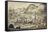 Captain Cook Landing 'N Owyhee', from the Voyages of Captain Cook-Isaac Robert Cruikshank-Framed Stretched Canvas