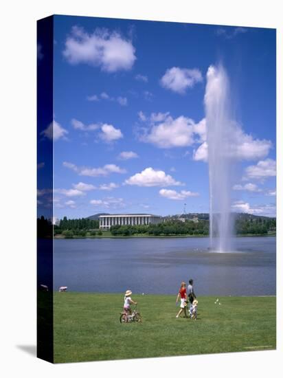 Captain Cook Memorial Fountain, Canberra, Australia-Ken Wilson-Stretched Canvas