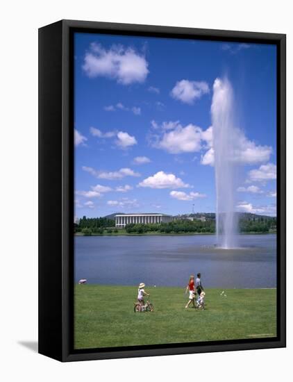 Captain Cook Memorial Fountain, Canberra, Australia-Ken Wilson-Framed Stretched Canvas