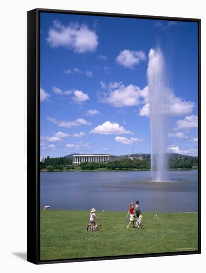 Captain Cook Memorial Fountain, Canberra, Australia-Ken Wilson-Framed Stretched Canvas