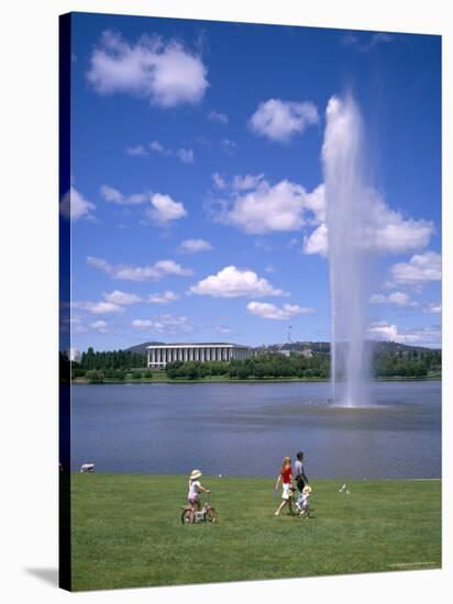 Captain Cook Memorial Fountain, Canberra, Australia-Ken Wilson-Stretched Canvas