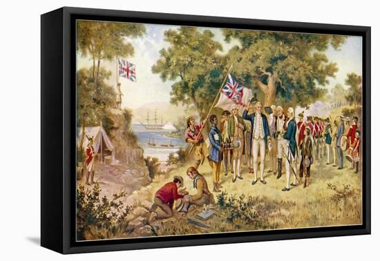 Captain Cook Takes Formal Possession of New South Wales-J.a. Gilfillan-Framed Stretched Canvas