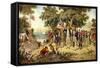 Captain Cook Taking Possession of New South Wales, 1770-null-Framed Stretched Canvas