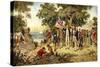 Captain Cook Taking Possession of New South Wales, 1770-null-Stretched Canvas