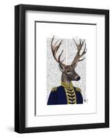 Captain Deer-Fab Funky-Framed Art Print