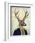 Captain Deer-Fab Funky-Framed Art Print