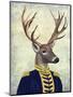 Captain Deer-Fab Funky-Mounted Art Print