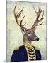 Captain Deer-Fab Funky-Mounted Art Print