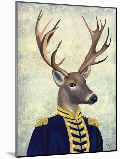 Captain Deer-Fab Funky-Mounted Art Print