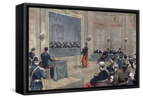 Captain Dreyfus before Council of War-Stefano Bianchetti-Framed Stretched Canvas