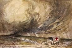 An Ambulance Awaits-Captain E. Lander-Framed Stretched Canvas