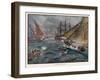 Captain Fagg in the "Buck" Out-Sails the Spanish Blockade-J.r. Skelton-Framed Art Print