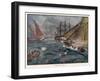 Captain Fagg in the "Buck" Out-Sails the Spanish Blockade-J.r. Skelton-Framed Art Print