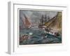 Captain Fagg in the "Buck" Out-Sails the Spanish Blockade-J.r. Skelton-Framed Art Print