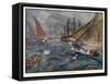 Captain Fagg in the "Buck" Out-Sails the Spanish Blockade-J.r. Skelton-Framed Stretched Canvas
