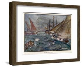 Captain Fagg in the "Buck" Out-Sails the Spanish Blockade-J.r. Skelton-Framed Art Print