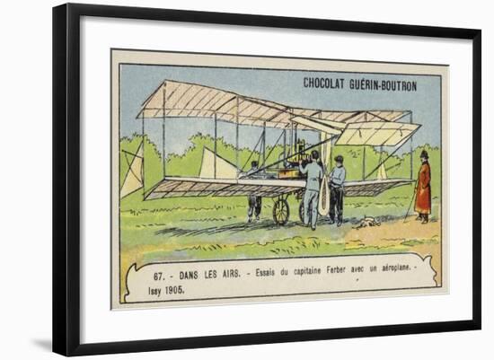 Captain Ferber Carrying Out Trials of an Aeroplane, Issy, France, 1905-null-Framed Giclee Print