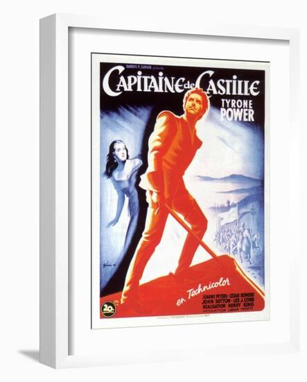 Captain From Castile, French Movie Poster, 1947-null-Framed Art Print