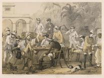 Group of Men Take Morning Coffee on a British Station-Captain G.f. Atkinson-Laminated Art Print