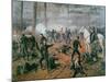 Captain Hickenlooper's Battery in the Hornet's Nest at the Battle of Shiloh, April 1862-T. C. Lindsay-Mounted Giclee Print