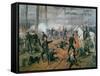 Captain Hickenlooper's Battery in the Hornet's Nest at the Battle of Shiloh, April 1862-T. C. Lindsay-Framed Stretched Canvas