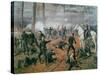 Captain Hickenlooper's Battery in the Hornet's Nest at the Battle of Shiloh, April 1862-T. C. Lindsay-Stretched Canvas