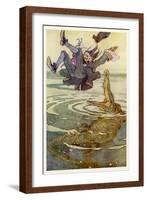 Captain Hook Falls into the Jaws of the Crocodile-Alice B. Woodward-Framed Art Print