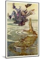 Captain Hook Falls into the Jaws of the Crocodile-Alice B. Woodward-Mounted Art Print