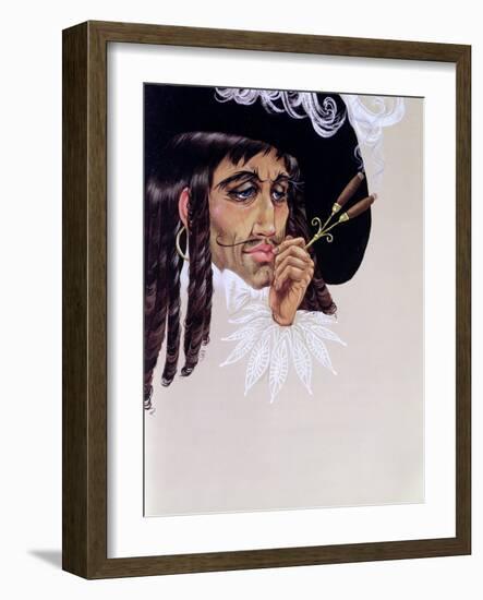 Captain Hook, from 'Peter Pan' by J.M. Barrie-Anne Grahame Johnstone-Framed Giclee Print