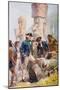 Captain James Cook Examining the Statues on Easter Island-null-Mounted Giclee Print
