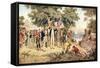 Captain James Cook Taking Possession of New South Wales in the Name of the British Crown, 1770-null-Framed Stretched Canvas