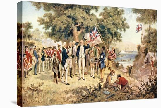 Captain James Cook Taking Possession of New South Wales in the Name of the British Crown, 1770-null-Stretched Canvas