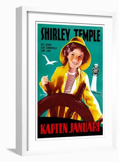 Captain January, (aka Kapten Januari), Shirley Temple on Swedish Poster Art, 1936-null-Framed Art Print