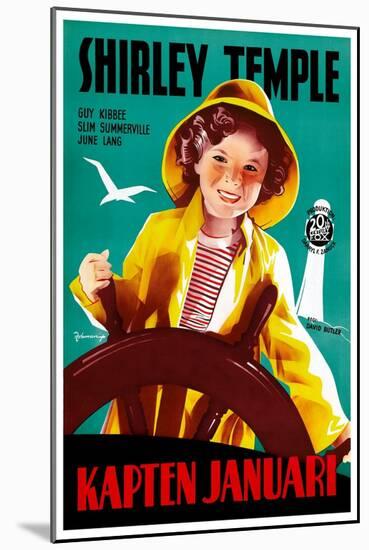 Captain January, (aka Kapten Januari), Shirley Temple on Swedish Poster Art, 1936-null-Mounted Art Print