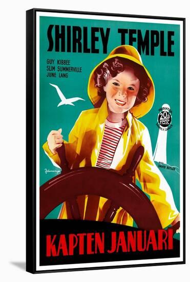 Captain January, (aka Kapten Januari), Shirley Temple on Swedish Poster Art, 1936-null-Framed Stretched Canvas