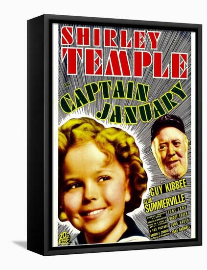 Captain January, Shirley Temple, Guy Kibbee on Midget Window Card, 1936-null-Framed Stretched Canvas