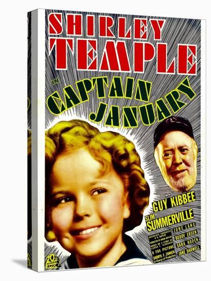 Captain January, Shirley Temple, Guy Kibbee on Midget Window Card, 1936-null-Stretched Canvas