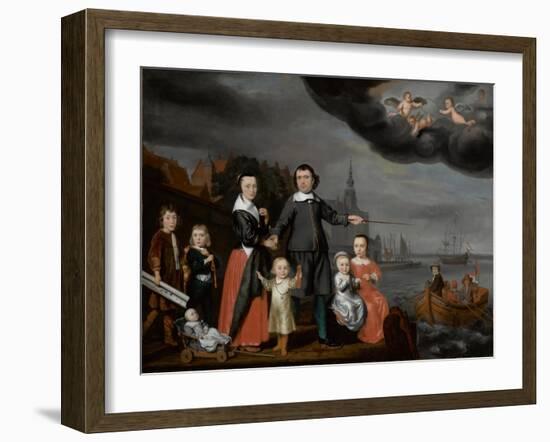 Captain Job Jansse Cuijter and His Family, 1659-Nicolaes Maes-Framed Giclee Print