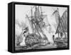 Captain Keigwin in the Revenge, Beating Off Sevagees Fleet, 1884-null-Framed Stretched Canvas