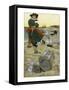 Captain Kidd Buries His Treasure-Howard Pyle-Framed Stretched Canvas