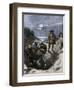 Captain Kidd Burying His Pirate Treasure on Gardiner's Island, New York Harbor-null-Framed Giclee Print