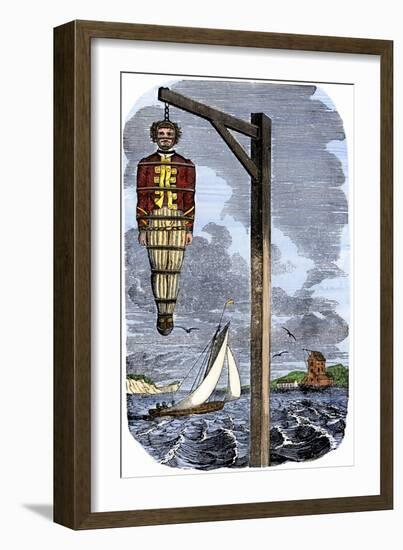 Captain Kidd in Chains, Executed for Piracy in England, 1701-null-Framed Giclee Print