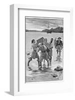 Captain Kidd Lands with His Crew and Treasure-Sidney Cowell-Framed Photographic Print