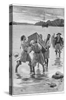 Captain Kidd Lands with His Crew and Treasure-Sidney Cowell-Stretched Canvas